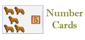 Number Cards for practicing counting, and learning to recognize numerals.